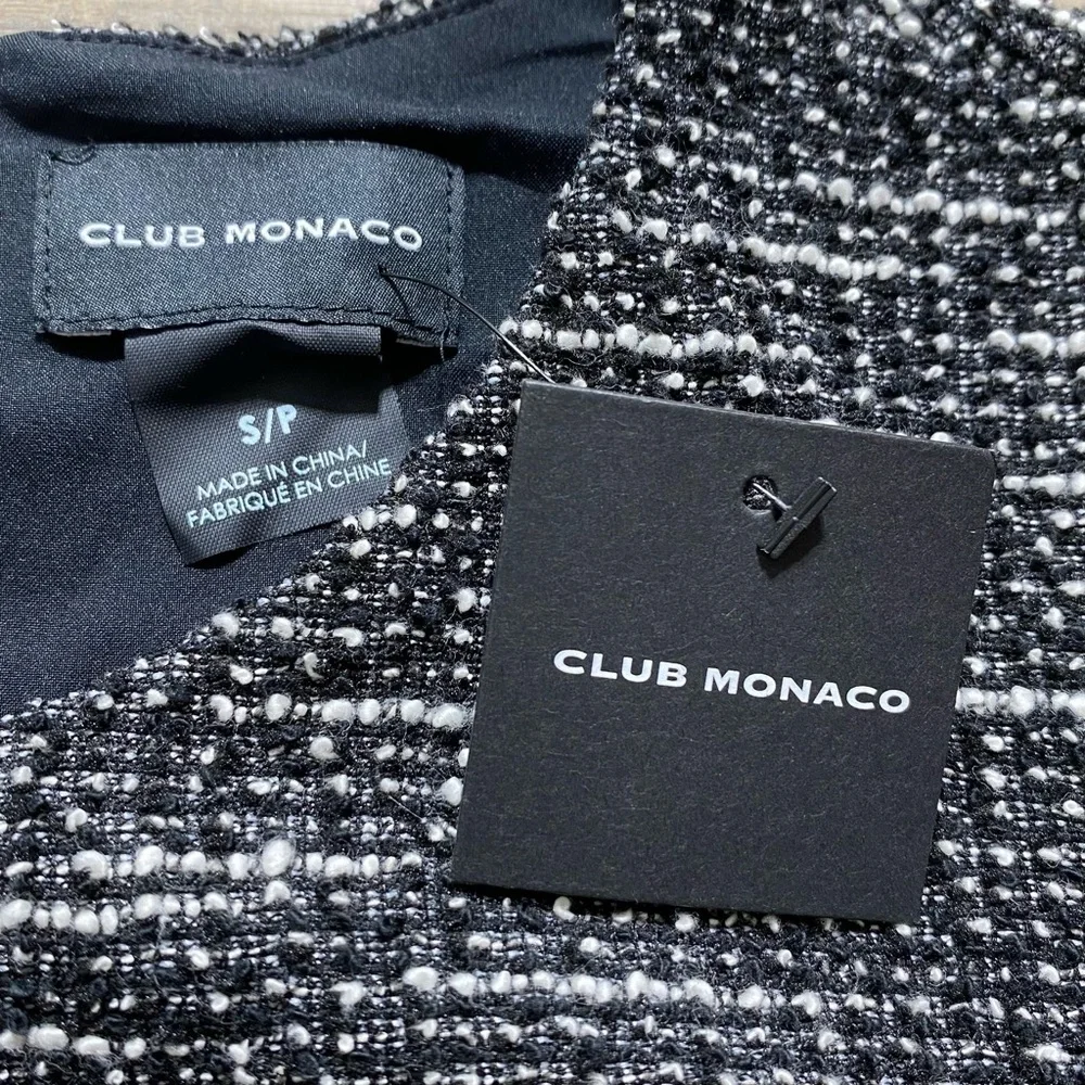 Club Monaco Womens‎ Textured Short Sleeve Lined Dress Size Small Black Mix